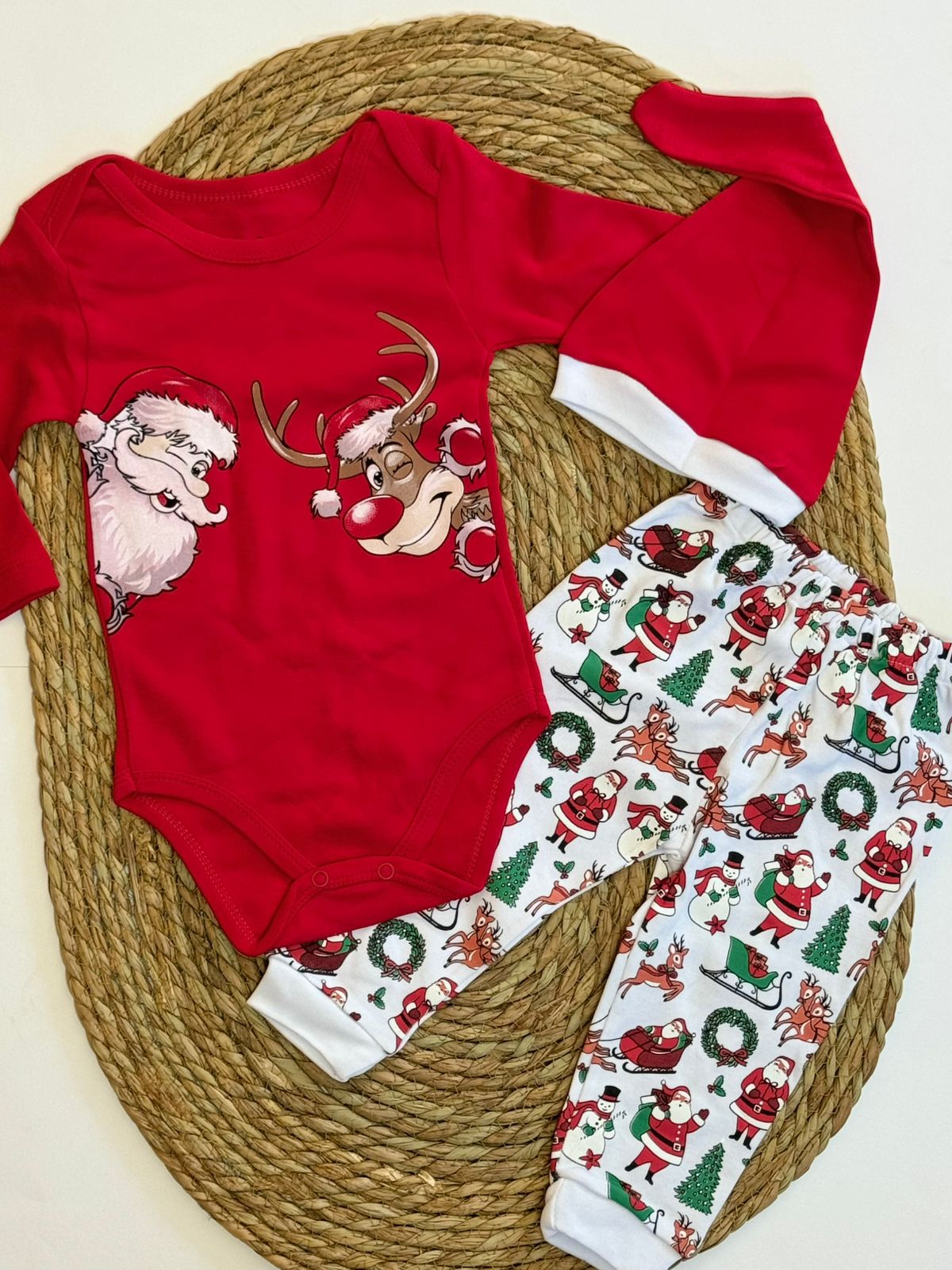 Christmas Cotton Bodysuit & Pants