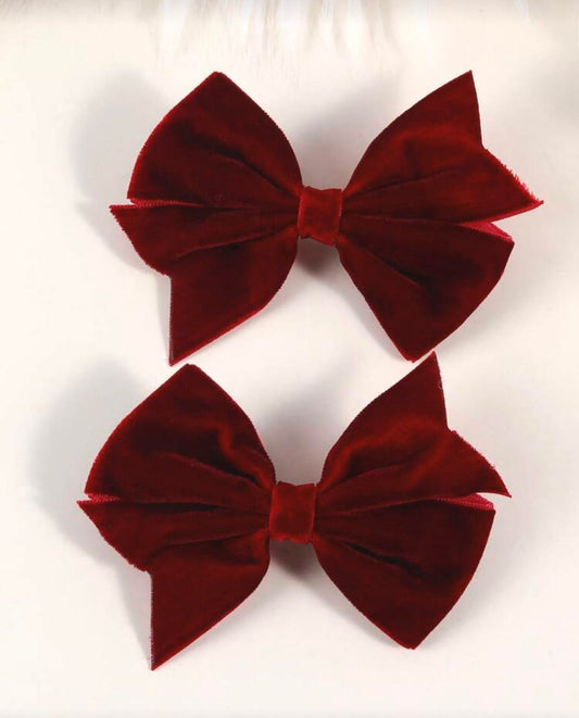 Set of 2 burgundy hair clips