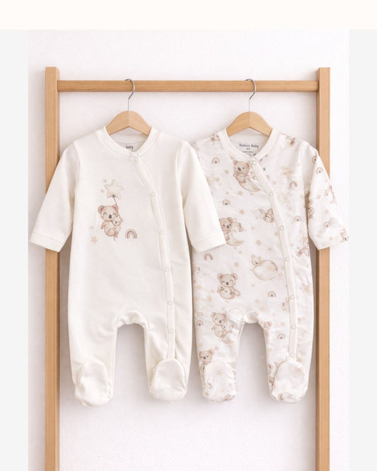 Pack of 2 Cotton Overalls with headband