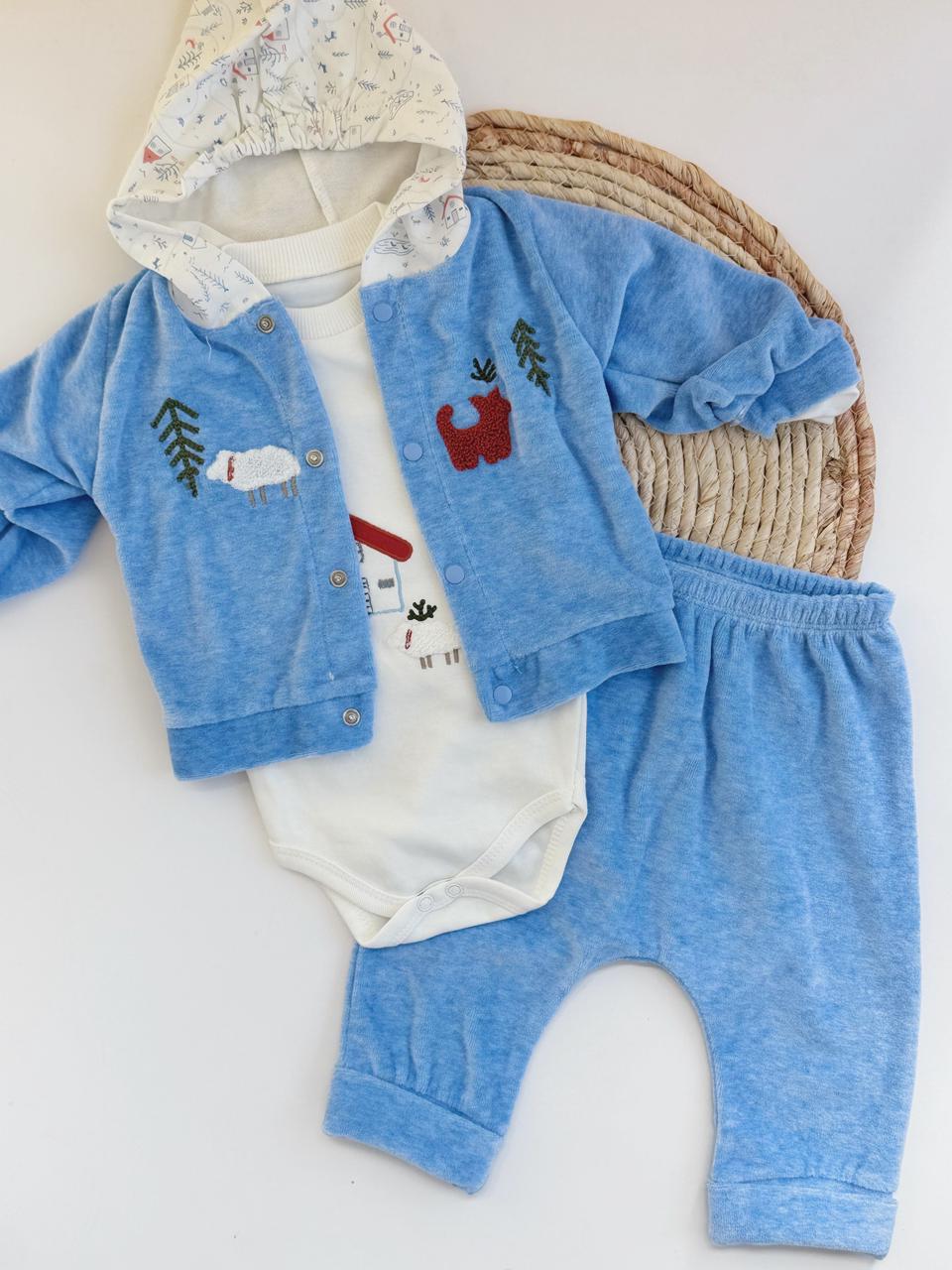 Soft fleece 3 pieces set available in 2 colors