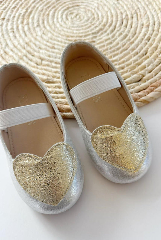 Silver & Gold Heart Ballerina