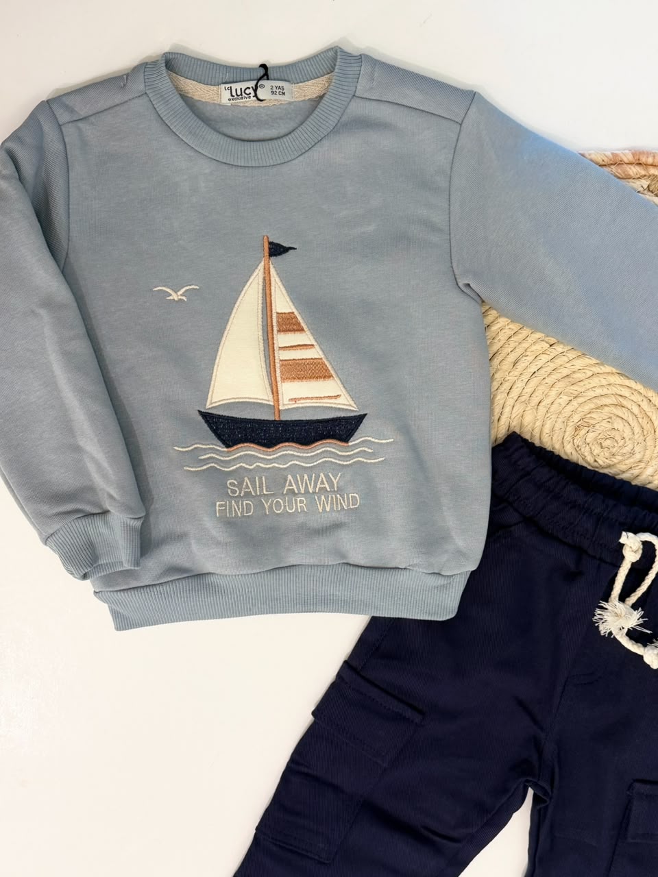 Fleece sweater & cargo pants set