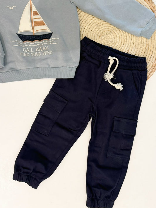 Fleece sweater & cargo pants set