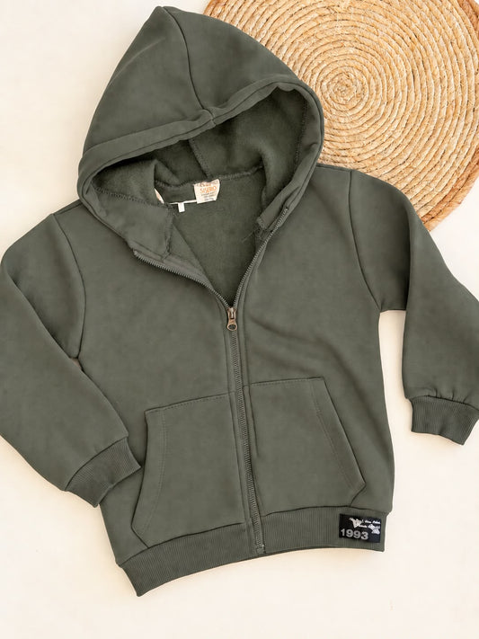 Fleece zip-up hoodie